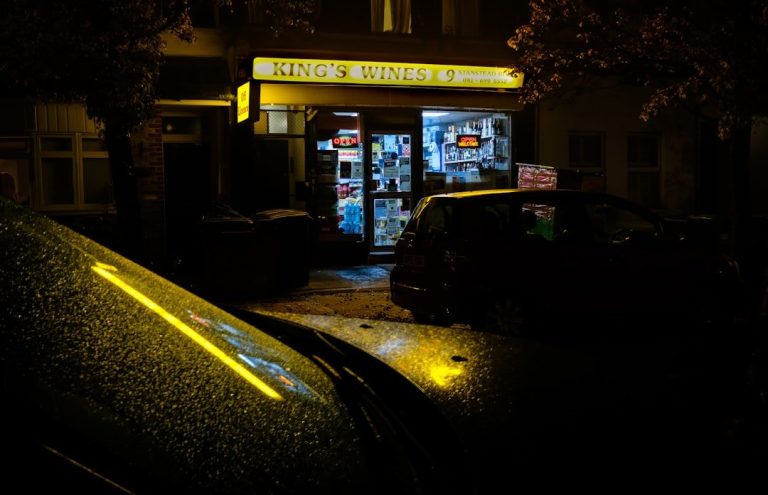 a car parked outside a store